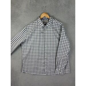 Reaction Kenneth Cole Shirt Mens 2XL Gray Check Slim Fit Long Sleeve Button New